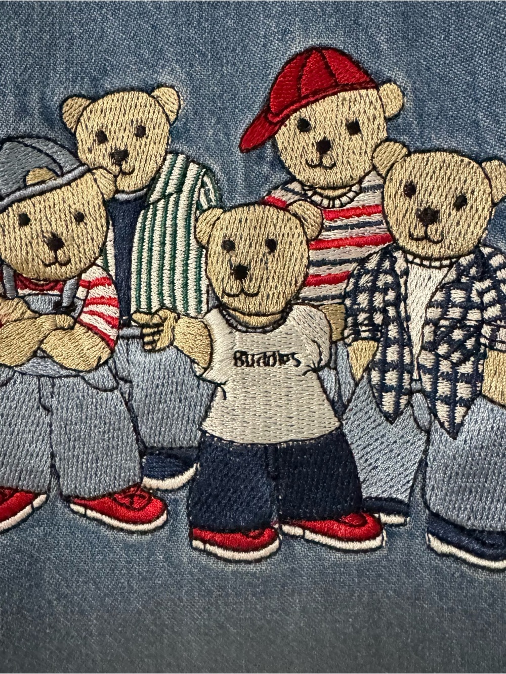 “SOLD”Vintage Quizz Again Button Up Denim Shirt Women’s Medium Teddy Bears - Picture 3 of 6